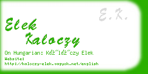 elek kaloczy business card